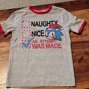 Sonic Kids T-Shirt in Gray with Red Trim